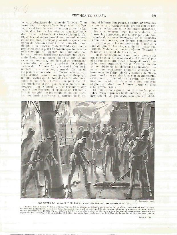 LAMINA 4803: Los reyes de Aragon y Navarra prisioneros de los genoveses