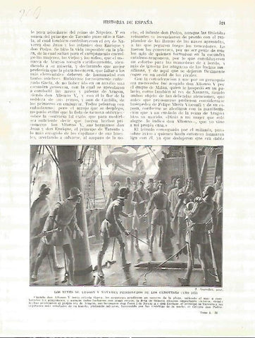 LAMINA 4803: Los reyes de Aragon y Navarra prisioneros de los genoveses