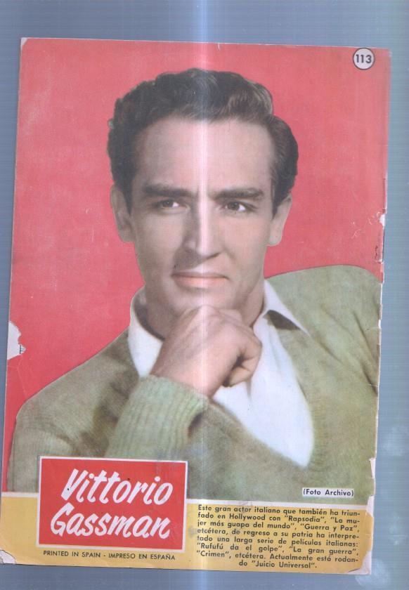 Sissi revista juvenil femenina numero 113: trasera foto artista Vittorio Gassman