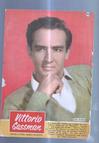 Sissi revista juvenil femenina numero 113: trasera foto artista Vittorio Gassman