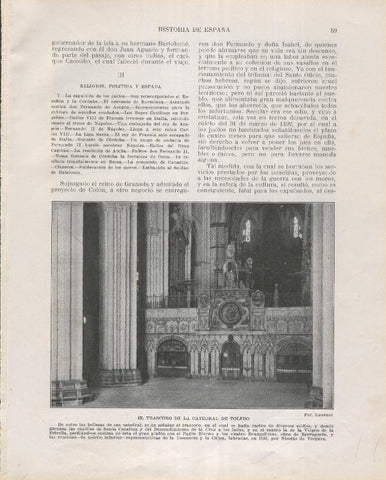 Historia de España lamina 084: El trascoro de la catedral de Toledo