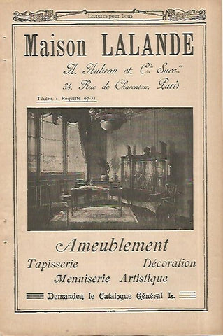 LAMINA 8446: Publicidad de Maison Lalande