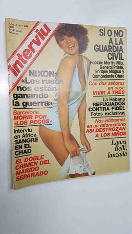 Revista Interviu: año 5 num 206 (24-4-80) - Portada: Laura Belli. Nixon: Los rusos nos estan ganando la guerra