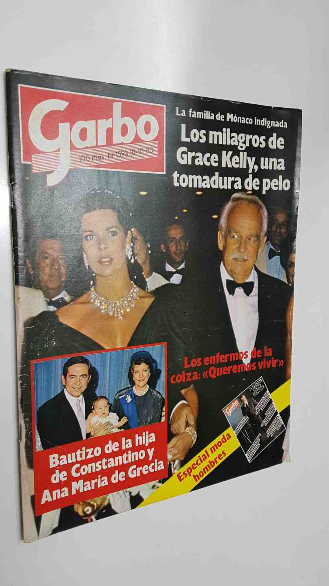 revista Garbo: num 1593, (31-10-83) - Bautizo de la hija de Constantino y Ana Maria de Grecia. Los enfermos de colza: Queremos vivir