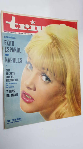 revista: Triunfo num 70 año 18 (5-10-1963). Portada Sue Lyon (Lolita). Poster central: Christine Kaufmann