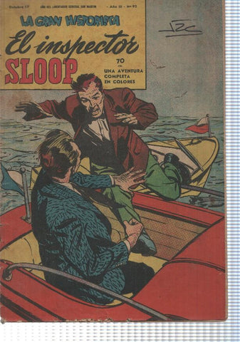 comic: La Gran Historieta num 92 año III (19-10-50) - El inspector Sloop. Una aventura completa en colores