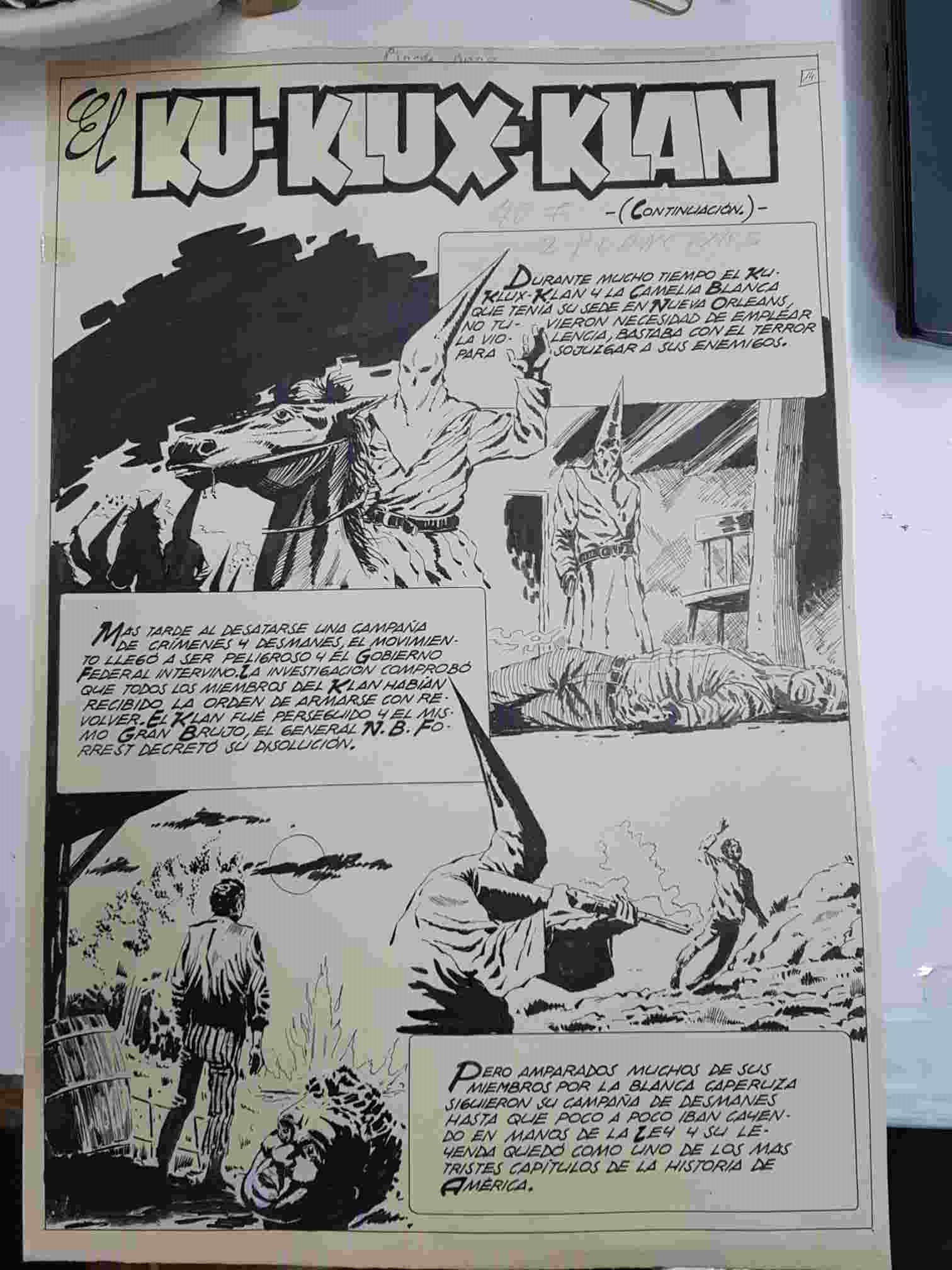 Dibujo original de: El Ku Klux Klan (Pineda Bono 1962)