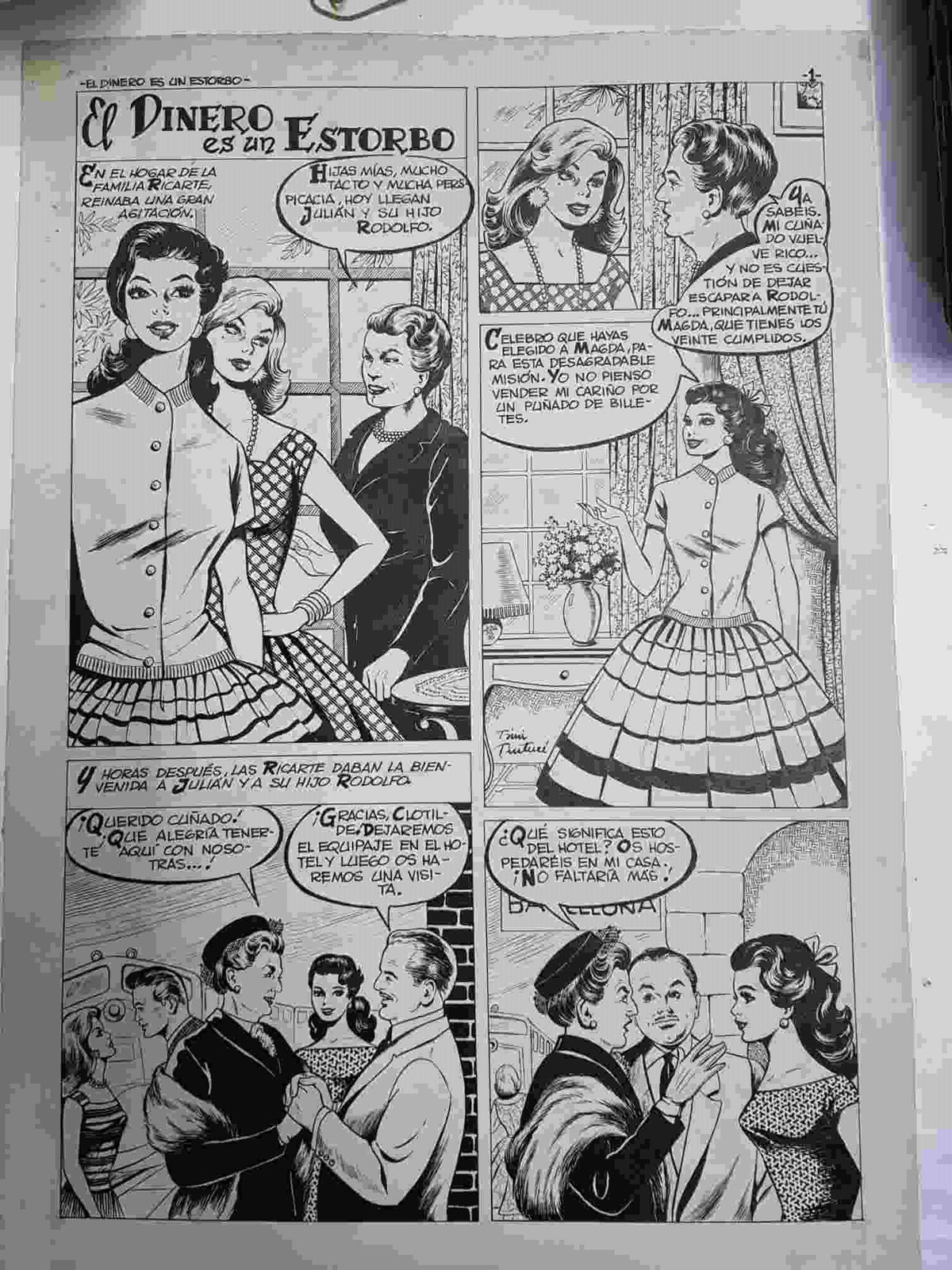 Dibujo original de: El dinero es un estorbo, pagina 1 (dibujo de Trini Tinture)
