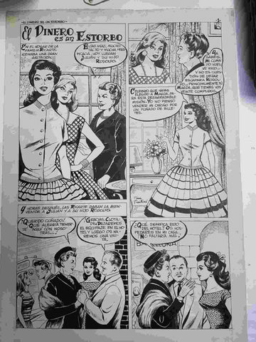 Dibujo original de: El dinero es un estorbo, pagina 1 (dibujo de Trini Tinture)