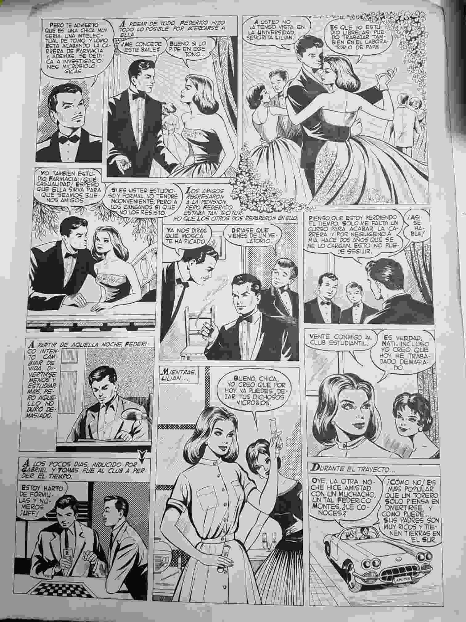 Dibujo original de: pagina tematica romantica (dibujo de ?, numerada 91 en trasera) )