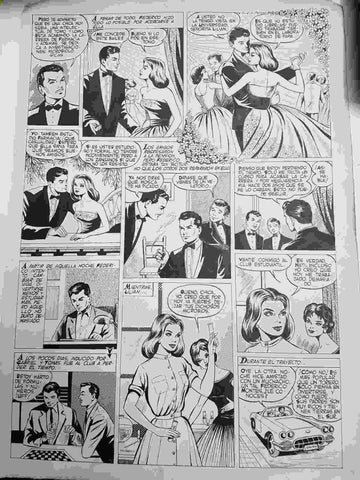 Dibujo original de: pagina tematica romantica (dibujo de ?, numerada 91 en trasera) )