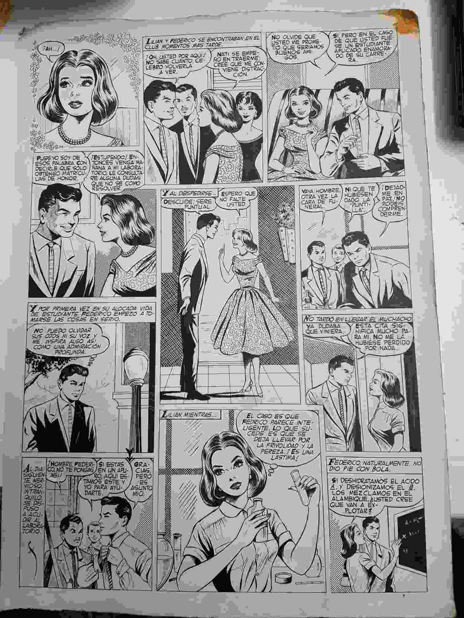 Dibujo original de: pagina tematica romantica (dibujo de ?, numerada 92 en trasera) )