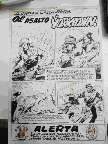 Dibujo original de: pagina La guerra de la independencia: al asalto de Yorktown (dibujo Pineda Bono)