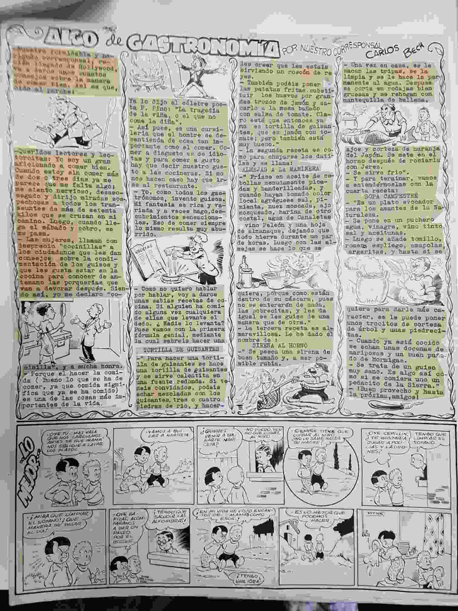 Dibujo original de: pagina Algo de astronomia (Carlos Bech y Ayne, numerada 80 en trasera)
