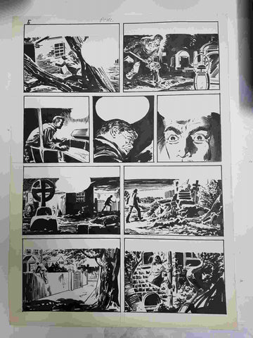Dibujo original de: pagina tema aventura (dibujo de Perez, numerada 75 en trasera)