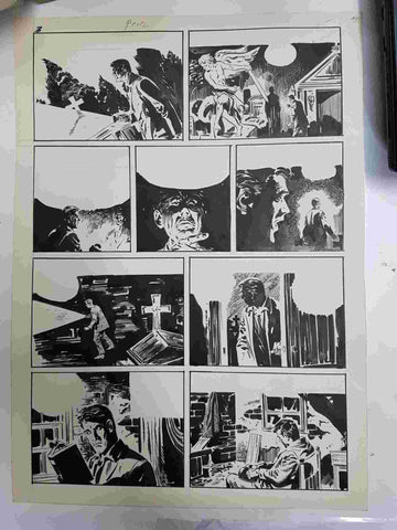 Dibujo original de: pagina tema aventura (dibujo de Perez, numerada 76 en trasera)