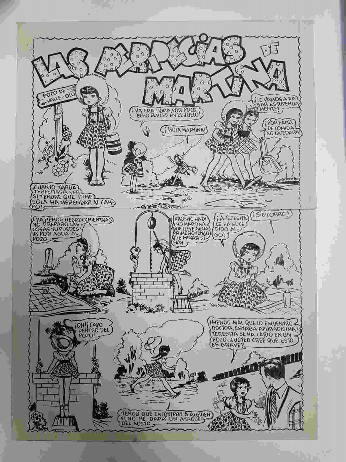 Dibujo original de: pagina Las pericias de Martina  (dibujo de Juli ?, numerada 67 en trasera)