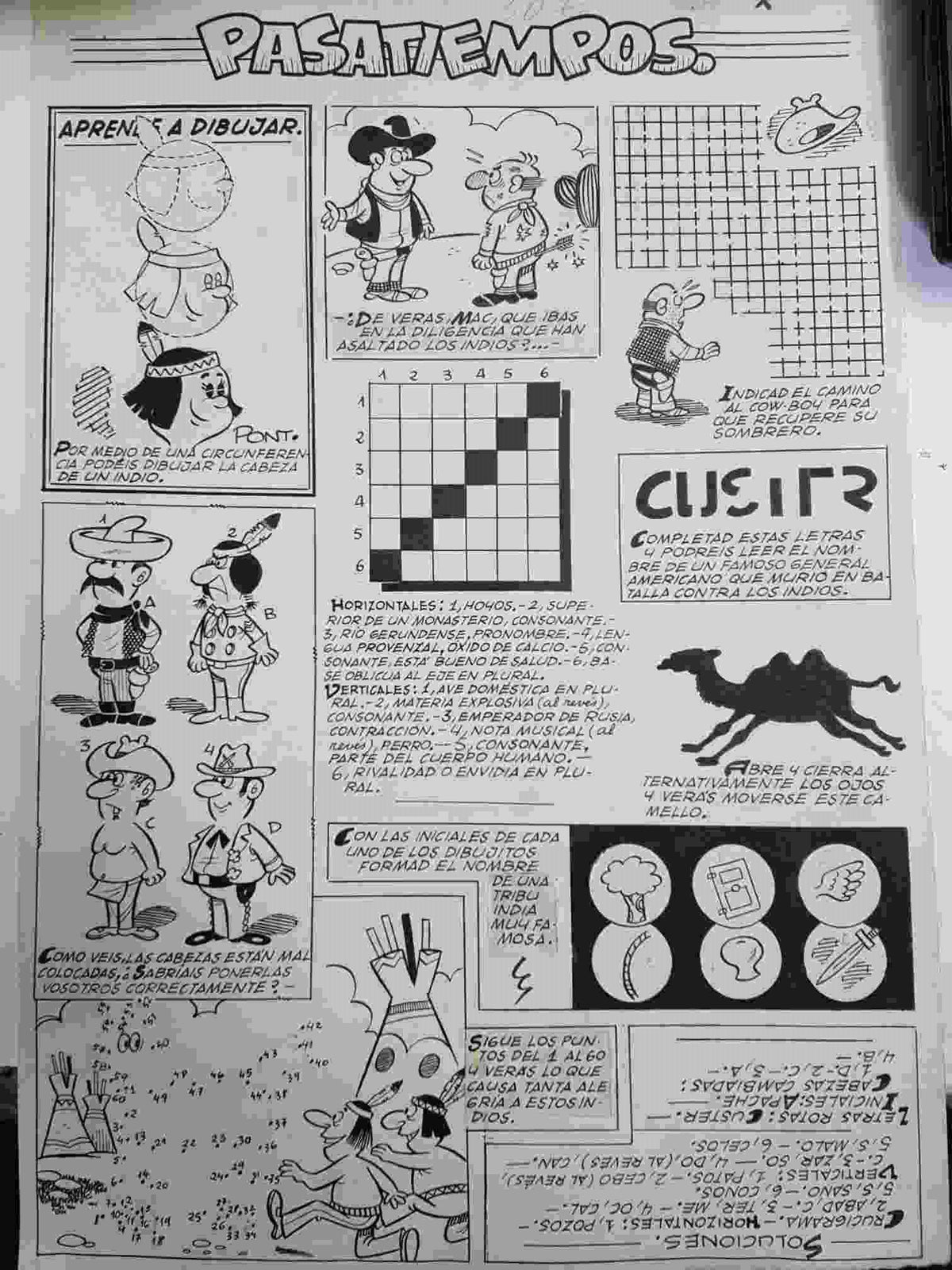 Dibujo original de: pagina  Pasatiempos (dibujo de  ?, numerada 64 en trasera)
