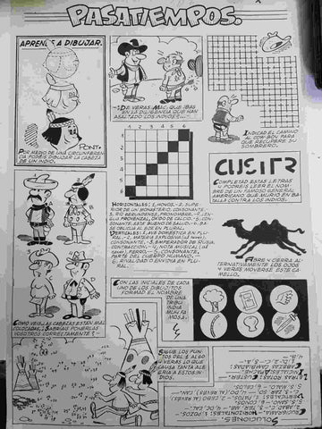 Dibujo original de: pagina  Pasatiempos (dibujo de  ?, numerada 64 en trasera)
