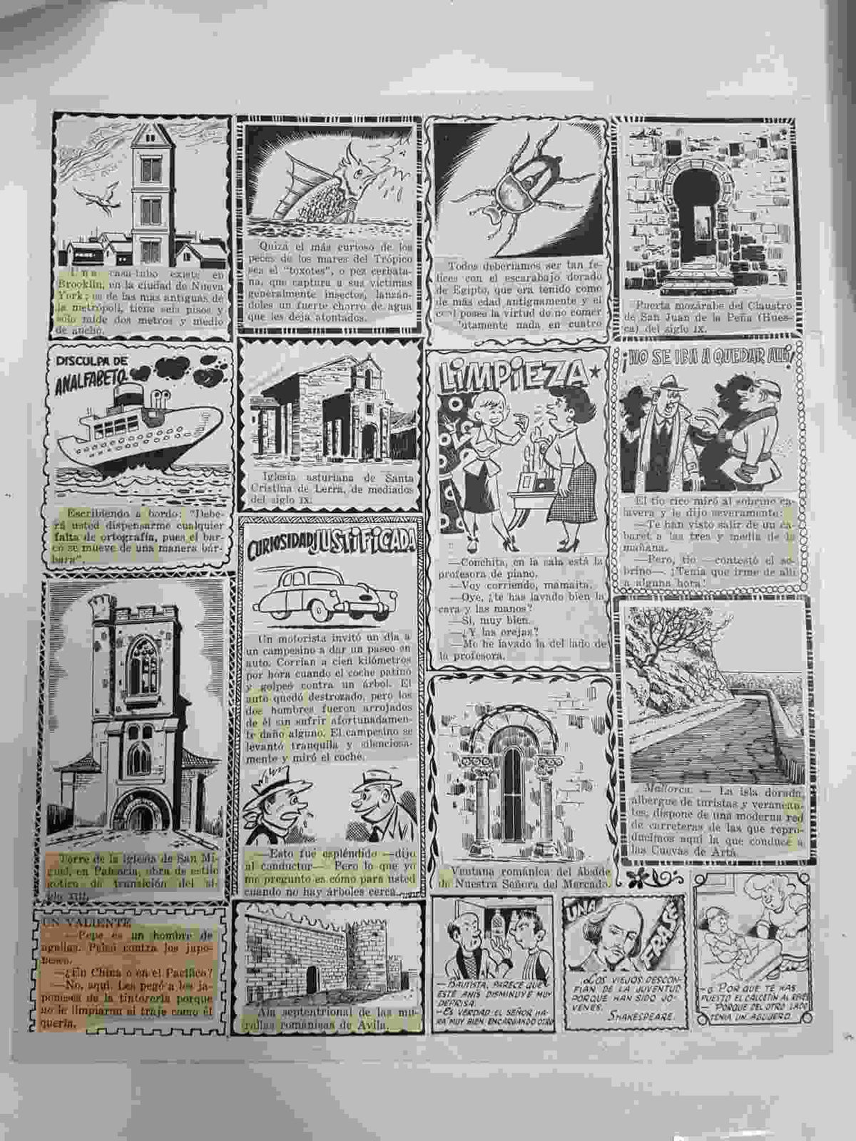 Dibujo original de: pagina  Curiosidades (dibujo de  ?, numerada 62 en trasera)