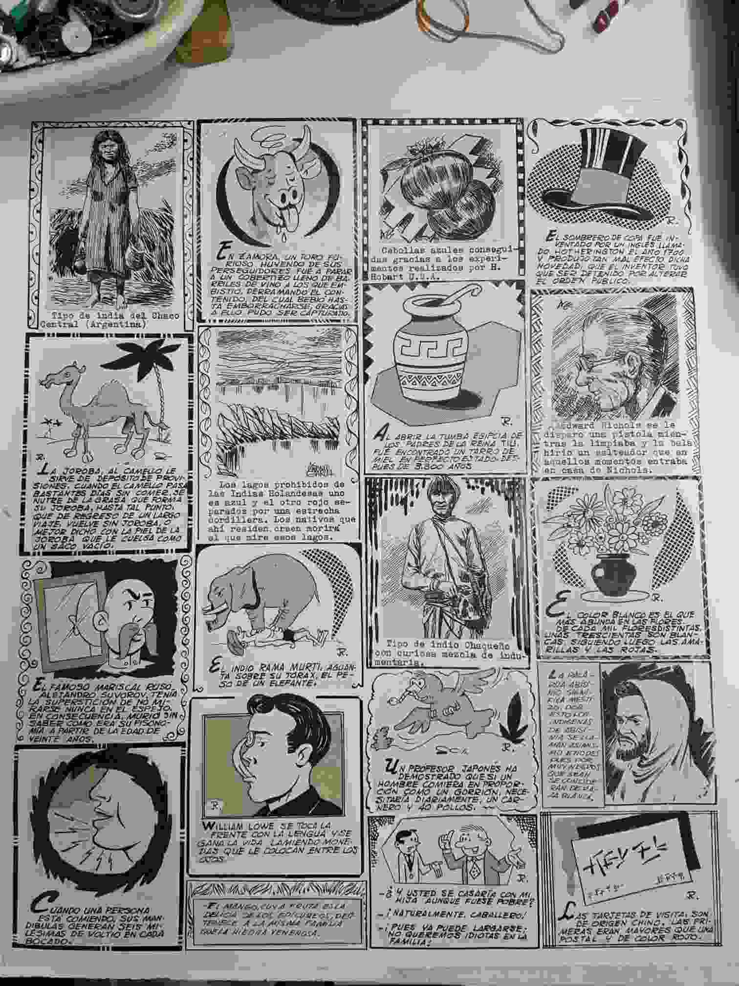 Dibujo original de: pagina  Curiosidades (dibujo de  ?, numerada 60 en trasera)