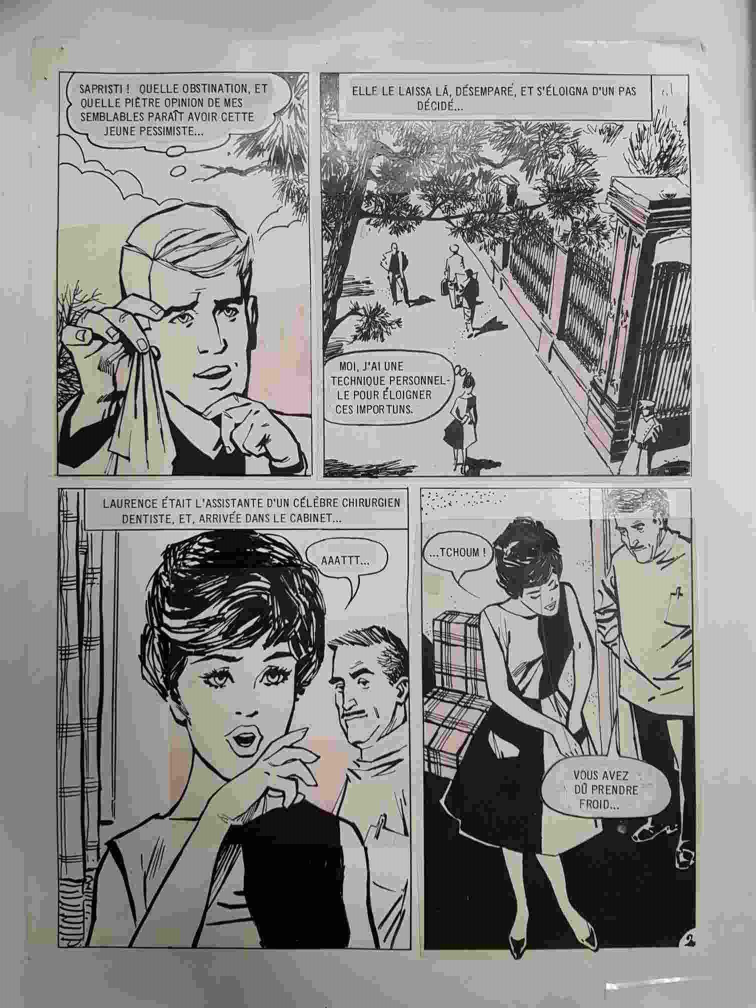 Dibujo original de: pagina Le Mouchoir, pagina 2 (dibujo de ?, numerada 55 en trasera)