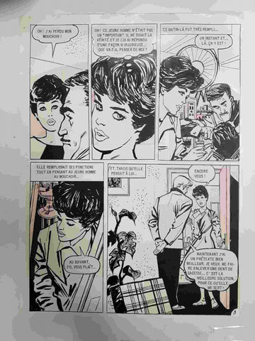 Dibujo original de: pagina Le Mouchoir, pagina 3 (dibujo de ?, numerada 56 en trasera)