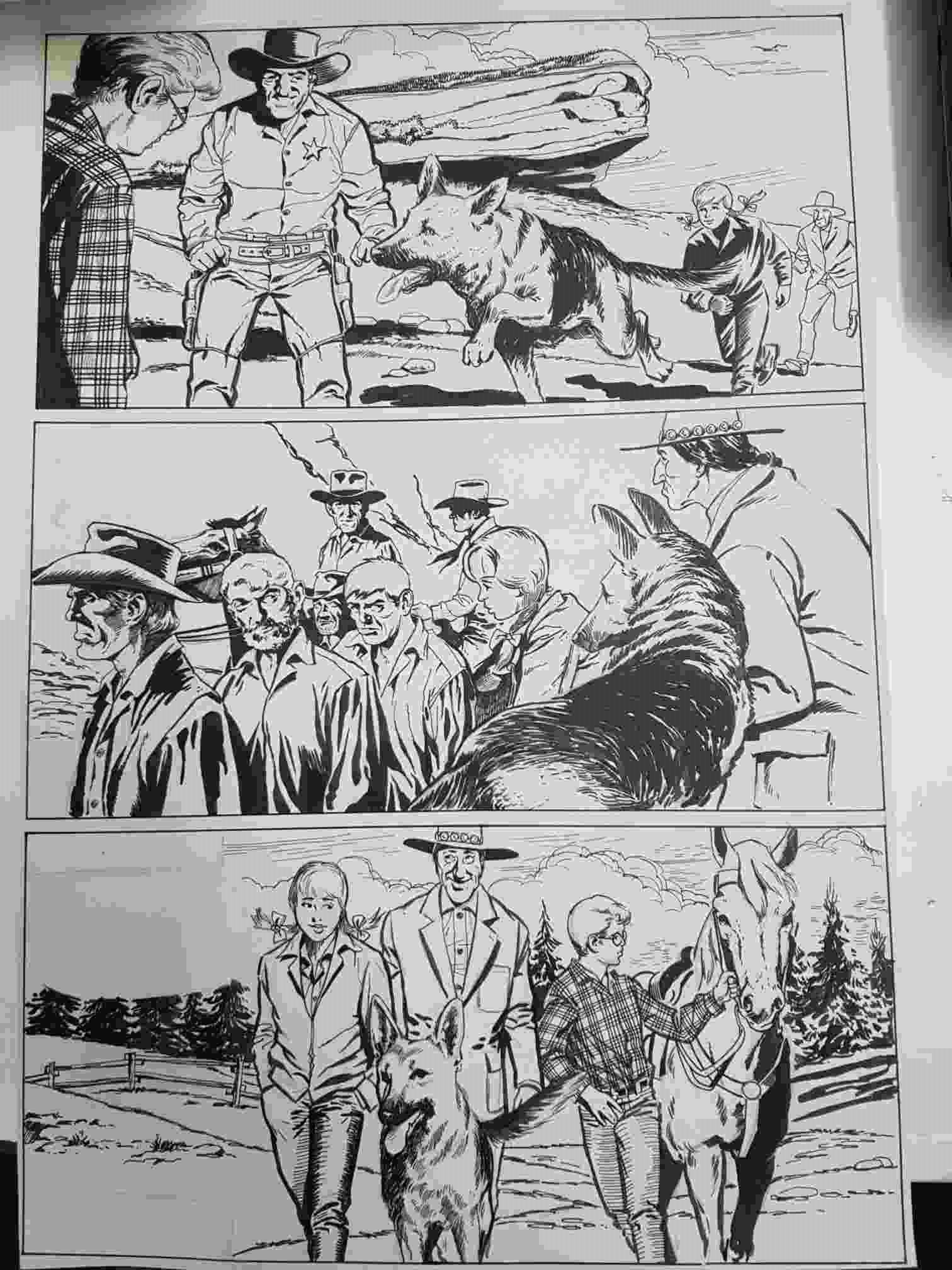 Dibujo original de: pagina tematica aventura (dibujo de ?, numerada 42 en trasera)