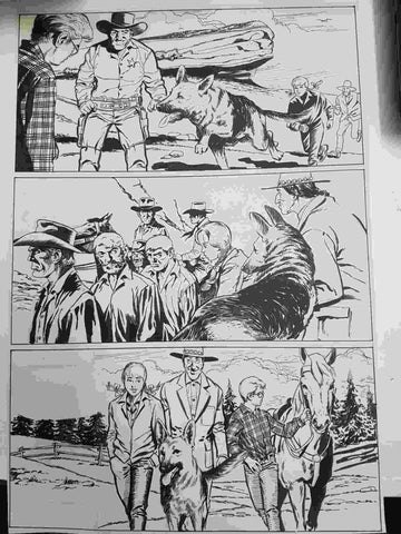 Dibujo original de: pagina tematica aventura (dibujo de ?, numerada 42 en trasera)