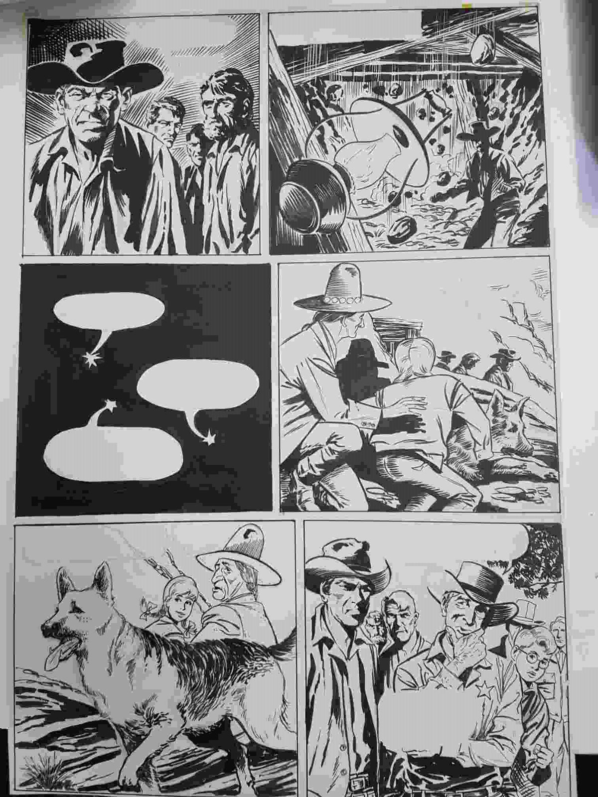 Dibujo original de: pagina  tematica aventura (dibujo de  ?, numerada 43 en trasera)