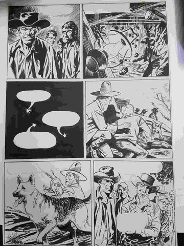 Dibujo original de: pagina  tematica aventura (dibujo de  ?, numerada 43 en trasera)