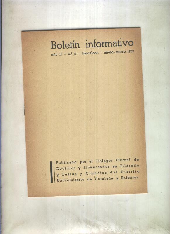 Boletin Informativo  numero 6 enero / marzo 1959