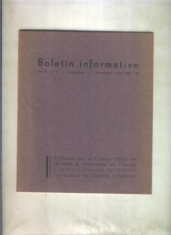 Boletin Informativo  numero 9 diciembre / enero 1959 - 60