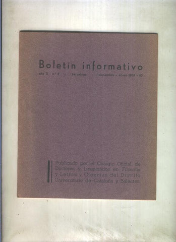 Boletin Informativo  numero 9 diciembre / enero 1959 - 60