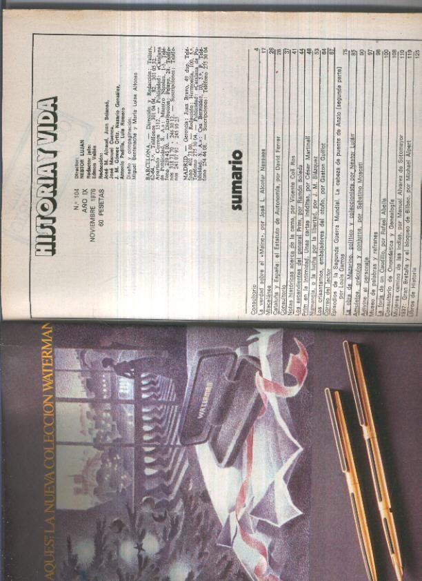 Historia y Vida revista numero 104: impreso sin imagen cubierta