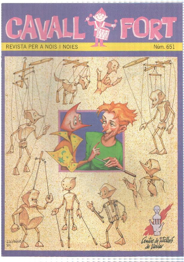 revista: Cavall Fort num 651 set 1989 - Reportatge: El centre de titelles de lleida. Histories en BN: En Miquel sobre lAsfalt