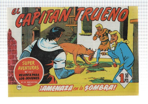 Facsimil editor desconocido de El Capitan Trueno numero 198: Amenaza en la sombra