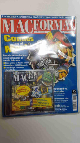 Revista MacFormat num 2 mayo 1995 - FreeHand vs illustrator. Los mejores cds de comics. Crear texturas y superficies en 3D