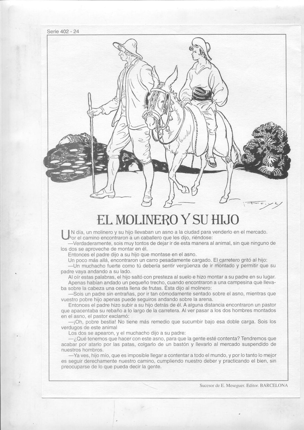 Laminas serie Rosa-cuentos de Juan C. Schmid numero 24: El molinero y su hijo