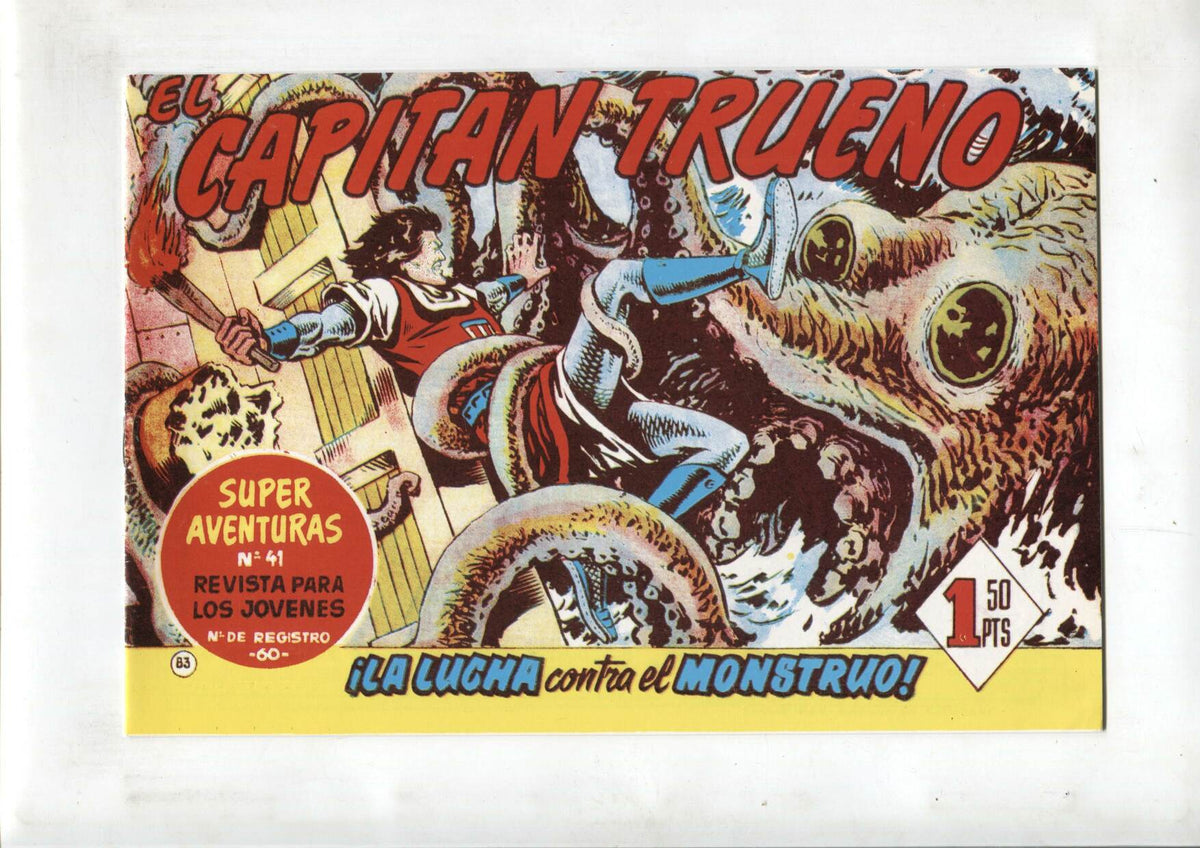 Facsimil editor desconocido de El Capitan Trueno numero 083: la lucha contra el monstruo