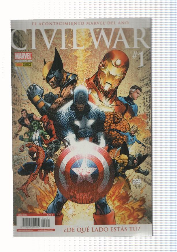 Marvel: Civil War año 1 num 1, serie limitada (2007). Portafolio cubiertas USA.