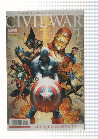 Marvel: Civil War año 1 num 1, serie limitada (2007). Portafolio cubiertas USA.