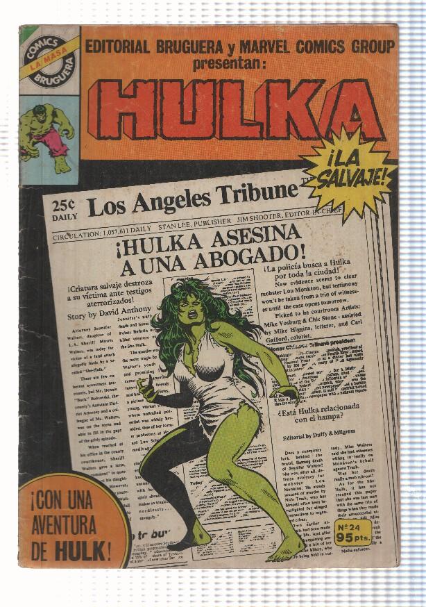 Comics Bruguera: La Masa num 24 año III (1982)- Hulka, la salvaje