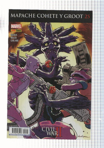 Mapache Cohete y Groot num 25, año 3 (dic 2016) - Civil war II: parte 1 de la trilogia de malos juegos de palabras sureños