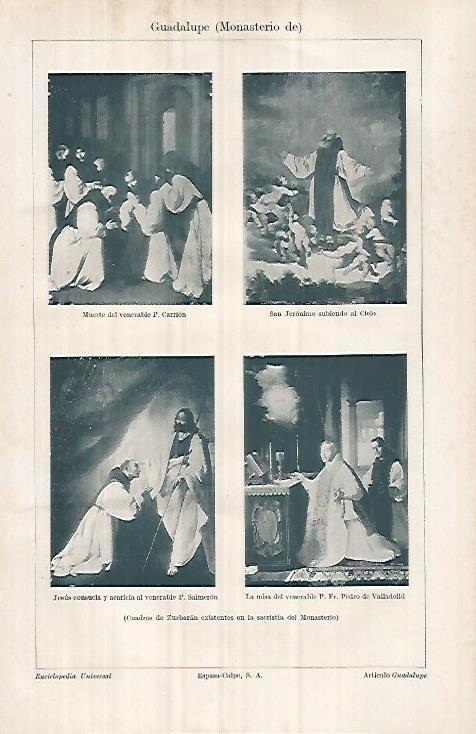 LAMINA ESPASA 32173: Cuadros de Zurbaran en el Monasterio de Guadalupe