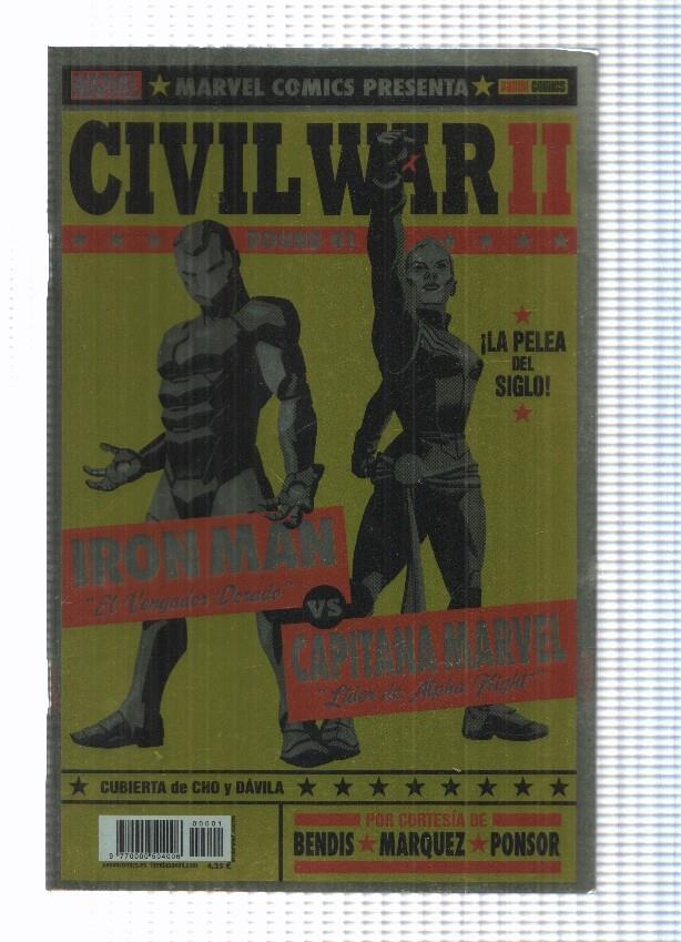 Panini:  Civil War II num. 1 año 1, 2016 (cubierta de Cho y Davila colores metalizados)
