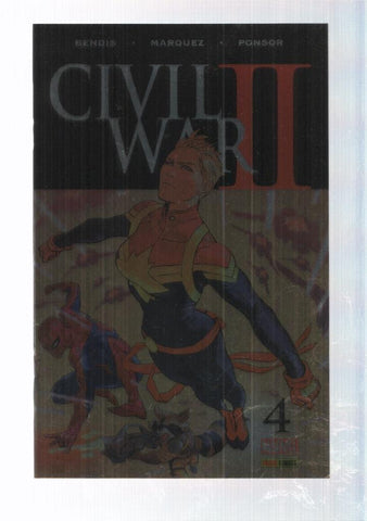 Panini, Civil War II: num. 4 año I, nov 2016 (cubierta metalizada - Capitana Marvel, Spiderman)