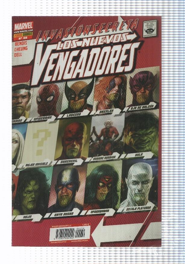 Marvel, Panini: Los Nuevos Vengadores num. 39 (mar 2008). Invasion Secreta parte 3