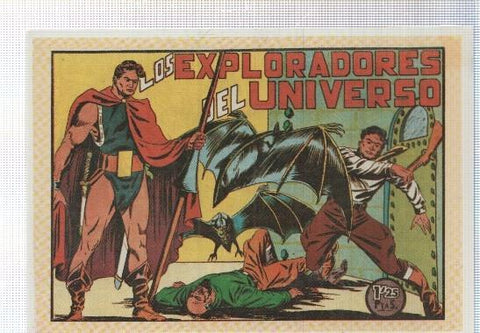 Ficha tebeo numerada 128: Los Exploradores de Universo, dibujo de Miguel Quesada