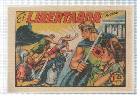 Ficha tebeo numerada 142: El Libertador, dibujo de Gago